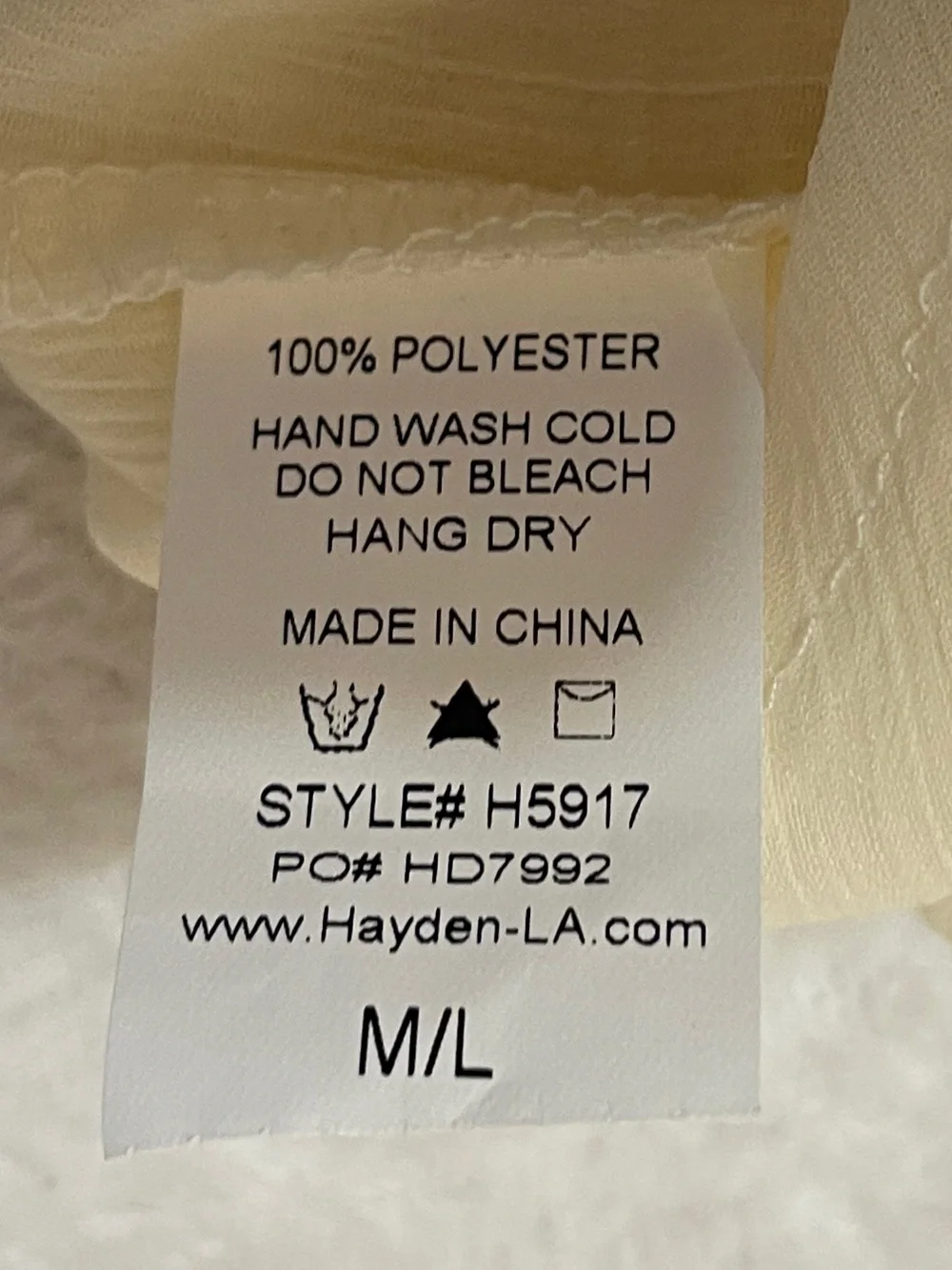 Hayden Los Angeles Sheer White Bohemian Lace Long Sleeve Peasant Blouse Top L - Picture 12 of 13